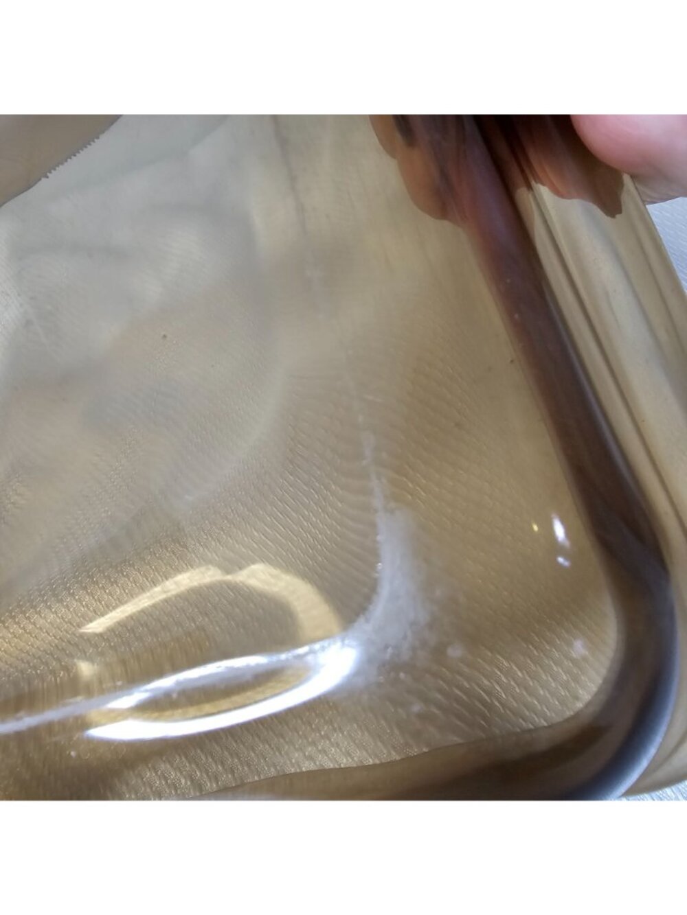 Pyrex Amber Brown Cake Pan 2qt Visions baking dish Fireside glass casserole 232N - Picture 4 of 9